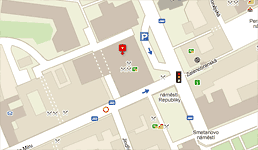 Mapa - palác Grand Pardubice